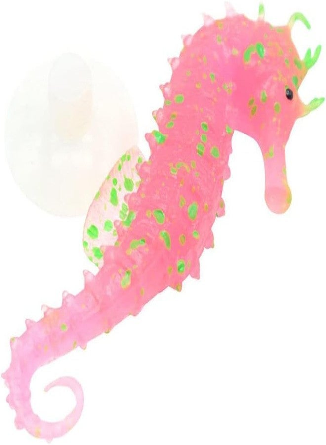Labriciyon 1Pc Light Pink Aquarium Decor Luminous Artificial Soft Seahorse Hippocampus Fish Tank Ornament Exquisite Popular Aquarium Pipe Decor Fixed by Invisible Line and Sucker Tank Decoration Pet Supplies - Image 3